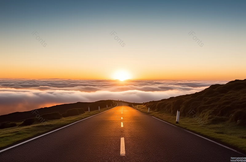 太阳落下乡村道路实拍摄影图,高清,摄影图,摄影图片,图片大全,摄影图免费下载